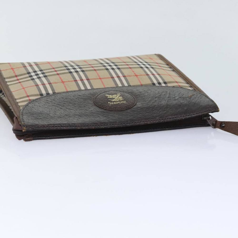 Burberrys Nova Check Clutch Bag Canvas Beige Auth ti2111 - Picture 5 of 16